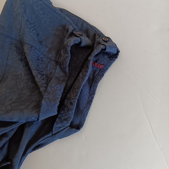 Ett Twa Anthropologie Women's Navy Blue Floral James Tie-Waist Jumpsuit Size 0 - Picture 12 of 16